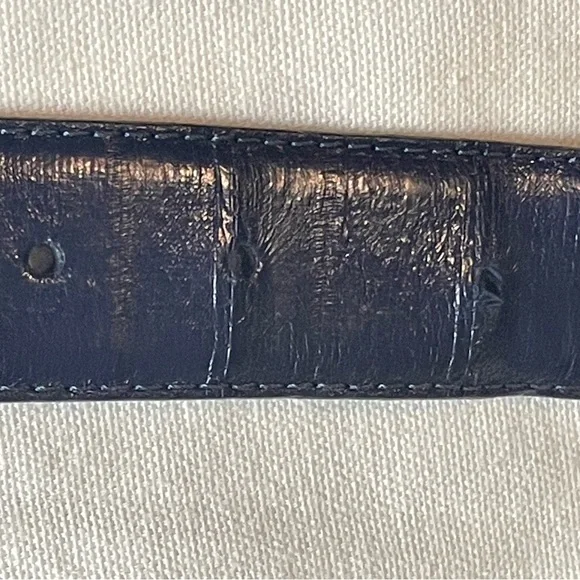 Men’s Genuine Leather Dark Blue Belt Size 52 Iguana - Picture 10 of 12